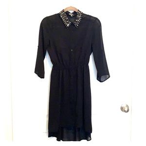 Sheer button up black dress